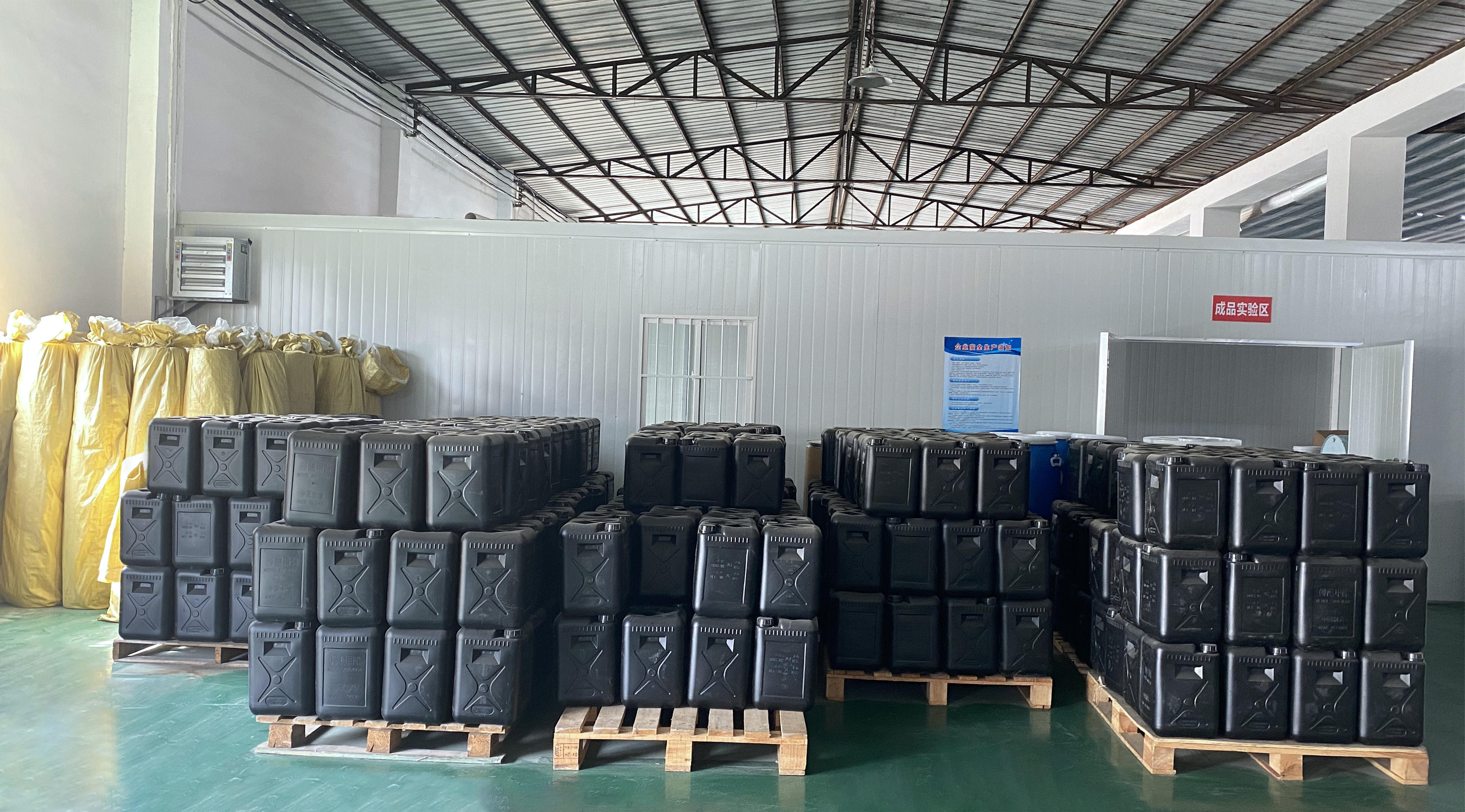 Essential oil stored in industrial drums